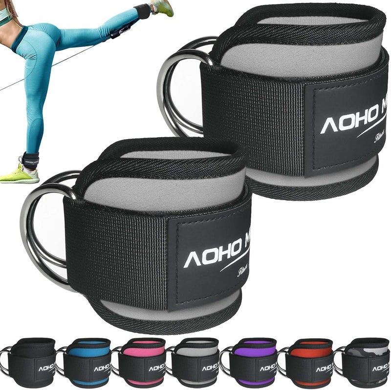 AOHO MOOON Ankle Strap for Cable Machine Attachments, Gym Accessories for Women and Men, Neoprene Ankle Cuffs for glute Kickback, Leg Workouts ande Booty Hip Abductors Exercise - Image 1